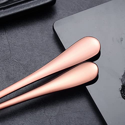 Image of Premium Daily Use Cutlery Stainless Steel Luxury Flatware Serving Dinner Spoon Fork Knife Reusable Mirror Finish for Home Kitchen Dining Table and Gifts (Set of 20, Rose Gold)