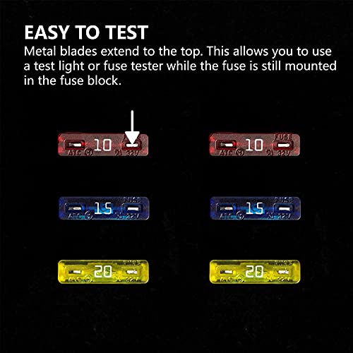 Mulwark 349Pc Car Fuses Assortment Kit & Add-A-Circuit Fuse Adapter- Standard & Mini & Low Profile Mini Automotive Fuses Set (2A 5A 7.5A 12A 15A 20A 25A 30A 35A 40A), For Car Boat Truck Suv Rv #TOP6