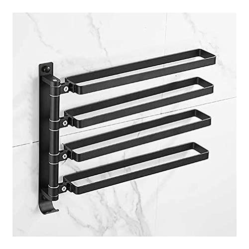 Porte-serviettes de salle de bain à bras pivotant et barre de serviette murale argentée