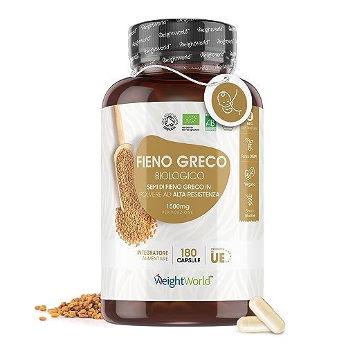 Fieno Greco Biologico ad Alto Dosaggio 1500mg, 180...