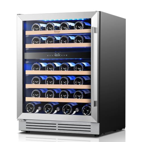 Image of Yeego 24 Inch Dual Zone Wine Fridge with 52 Bottle, Left-Hinged