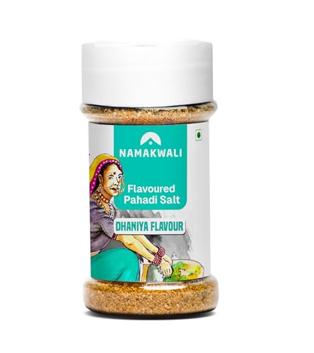Image of Namakwali Flavoured Pahadi Salt Hara Dhaniya /Green Coriander Seasoning, 100 Gram | Pisyu Loon Seasoning mix for Noodles, Salad, Raita, Juice, Fruits, Sweet Corn, Makhana & more | 100% Organic