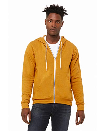 Bella Canvas - Sponge Fleece Full-Zip Hoodie - 3739 - S - Heather Mustard