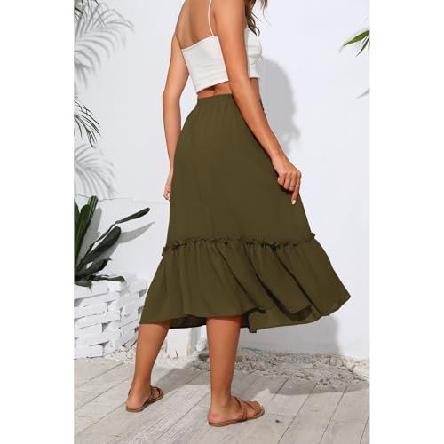 Image of Witsmile High Waist Tiered Skirts for Women Flowy Skirts for Women Long Length with Pockets 2026 Fashion Trendy