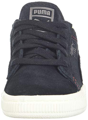 PUMA Girl's Suede Classic Peach Basket Sneaker, Black-Pebble-Whisper White, 13.5 M US Little Kid2