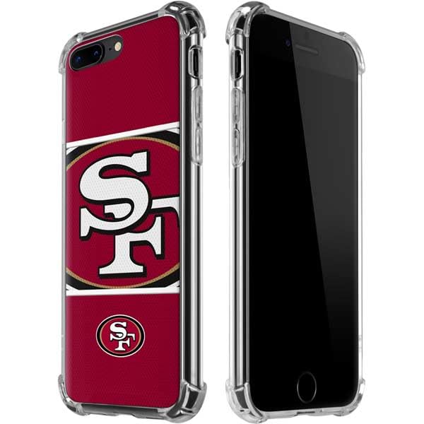 Skinit Clear Phone Case Compatible with iPhone 7/8 Plus - Officially Licensed NFL San Francisco 49ers Zone Block Design