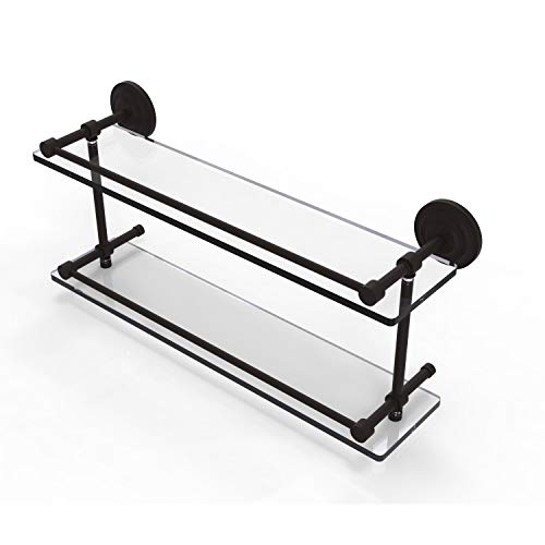 Greatest Product Allied Brass QN-2/22-GAL-ORB Qn 2 Gal Que New Inch Double Gallery Rail Glass Shelf, 22 Inch, Oil Rubbed Bronze