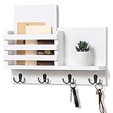 Tamaño razonable: el tamaño del colgador de llaves para pared es de 10 "* 16.7". El tamaño es razonable y la instalación montada en la pared no ocupará su espacio. Hay tres colores de marrón / blanco / negro para elegir. Los colores simples son muy adecuados para la decoración de interiores.