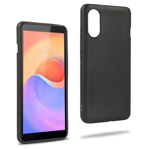 REY Funda Carcasa para ZTE Blade A31 Plus, Anti-Deslizante Negra, Elegante y Ligera, TPU Flexible Premium