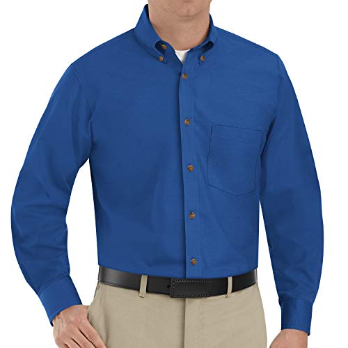Red Kap Men's Poplin Dress Shirt, Royal Blue, 5X-Large/Tall