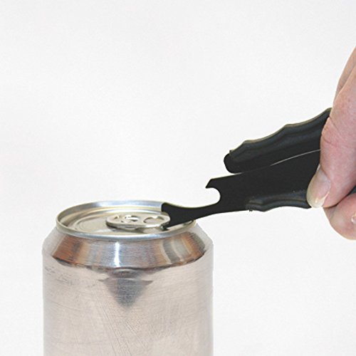 Beverage Opener - (12 Pack) Black Compact 3-In-1 For Beer, Water, Soda Bottles With Non-Slip Easy Grip, Rust Free; Best Multi-Function Handheld Manual Openers To Twist Or Pop-Open Cans & Bottles #TOP5