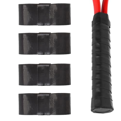 Yatrosynth 4 Piezas Cintas de Agarre de Raqueta, Antideslizante y de Secado Rápido, Grip Autoadhesiva para Raqueta(Negro)