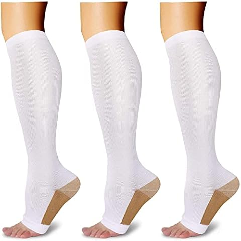 Athbavib 3 Pairs Open Toe Compression Socks for Men Women Toeless Compression Socks Cover