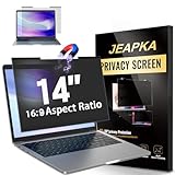 JEAPKA Magnetic Laptop Privacy Screen Filter 14 inch for 16:9 Widescreen Computer Monitor, Removable Anti Blue Light Privacy Shield, Anti-Glare Protector