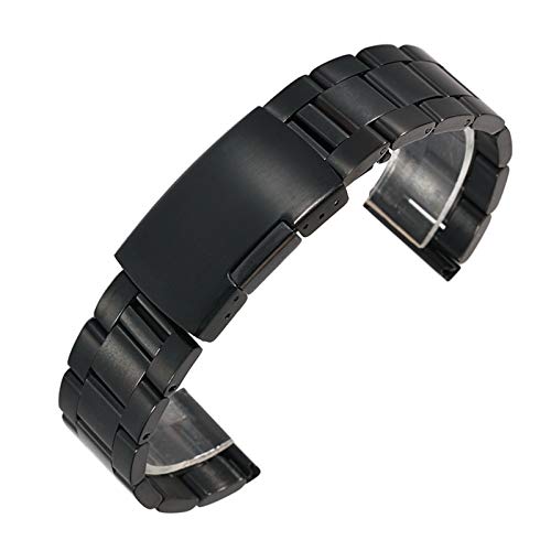 Bracelet de montre EKSED en acier noir solide pour le bureau et le sport