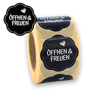 Nord Tape ST-D40 Geschenkaufkleber 'Öffnen & Freuen' 1000 Stück