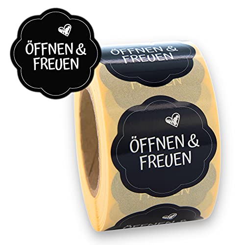 Nord Tape ST-D40 Geschenkaufkleber 'Öffnen & Freuen' 1000 Stück
