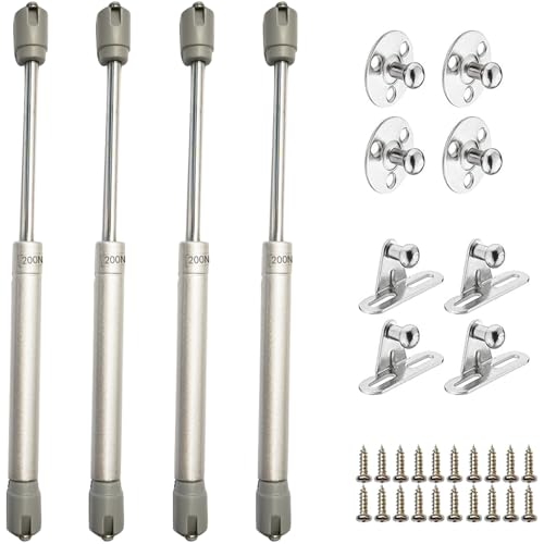 ZFYQ Pistones a Gas, 4 Piezas Amortiguadores Hidráulico 200N/20kg Amortiguador Puertas Elevables, Bisagras Resortes para Muebles Cocina, Armario, Cajas, Caravana, con Tornillos