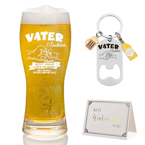 Joymaking Bierglas Vatertagsgeschenke von Tochter - Geschenk für Papa zu Weihnachten Geburtstag Vatertag - 15oz