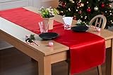 MDS Pack Of 10 Wedding 12 x 108 inch Satin Table Runner For Wedding Banquet Decoration- Red