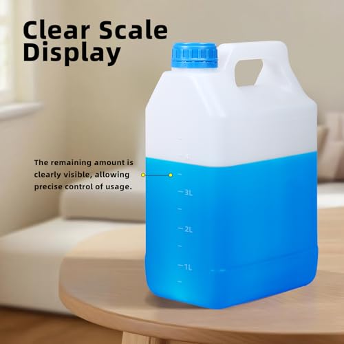 Image of ASEVAT 2 Pcs 1.3 Gallon Jugs with Caps Empty Plastic Gallon Containers with Lids Oil Container Automotive Square F-Style Plastic Jug for Liquids Water Laundry Soaps Detergents Home and Commercial Use