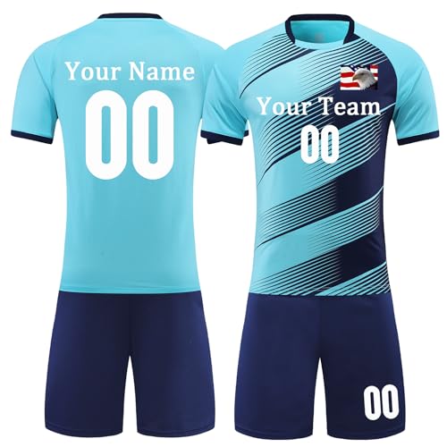 Custom Soccer Jerseys for Kids Boys Girls Personalized Soccer Uniform Soccer Shirt Shorts for Men Women with Name Number Logo