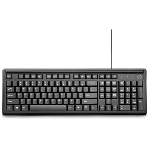 Clavier HP 100 filaire USB noir avec pavé numérique complet pour ordinateur fixe - 2