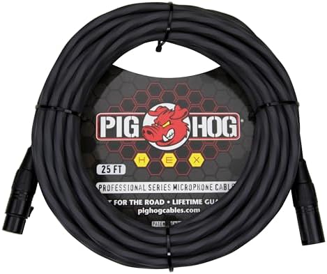 Pig Hog PHM20BRD Cable De MicrOfono XLR De Alto Rendimiento Tejido Negro/ROJO