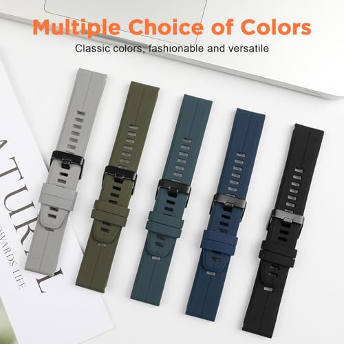Image of XMUXI Compatible With Garmin Fenix 8 43mm Silicone Watch Band Fenix 7S pro /Fenix 6S Pro /Fenix 5S Plus,Quick fit 20mm Replacement Strap for Descent Mk3i 43mm /Mk2s /Approach S70 42mm(No Watch)