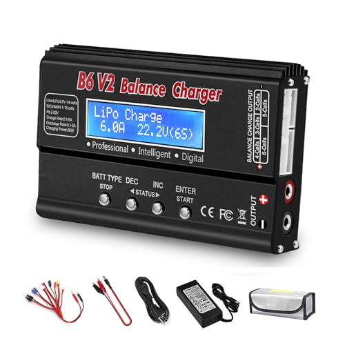 LiPo Battery Charger Balance RC Battery Charger Discharger for 1S-6S LiPo/Li-Fe/Li-ion 1S-15S NiMH/NiCD Packs Battery Chargers RC Car Drone