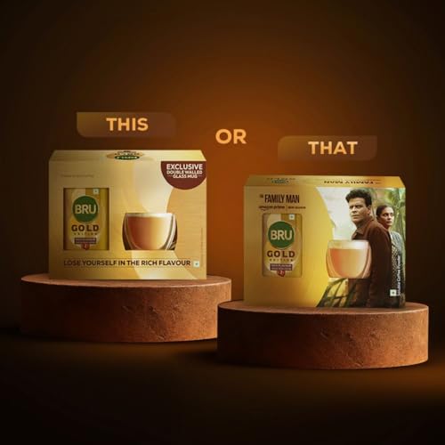 Image of Bru Gold Edition 100% Pure Coffee 100g (with Exclusive Double Walled Glass Mug)