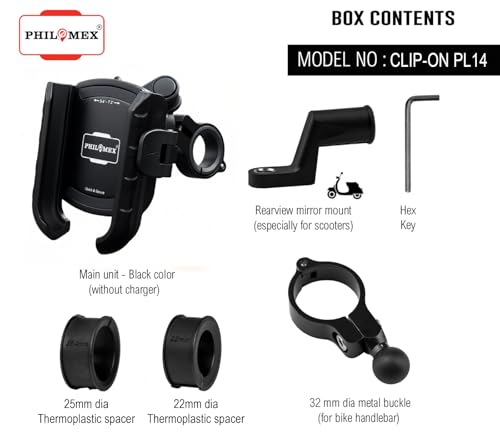 Image of Anti Vibration Damper with Quick Release 360 Rotation Waterproof Bike /Motorcycle /Scooter Mobile Phone Holder, Stand, Mount Ideal for Maps and GPS Navigation (Latest)