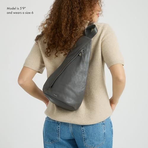 Image of The Sak Geo Sling Backpack in Leather, Convertible Design, Slate
