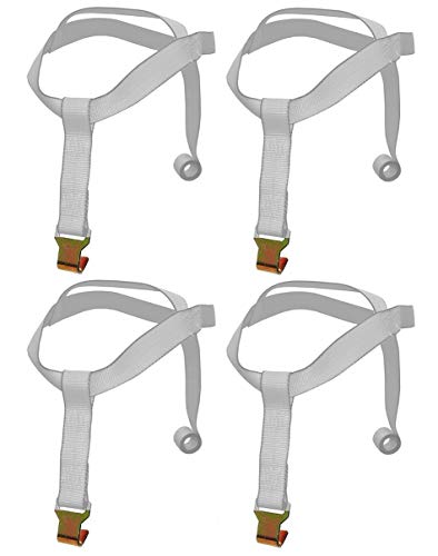 Qty. 4, Bs-101-Fhn -X4, Premium Grey! Over Wheel Basket Tie Down Strap With Flat Hook For Auto Tow Hauling Dolly Truck Car Suv Keeper, 38-Td5 #TOP15