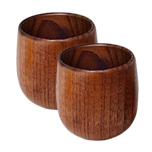 Taza de whisky de madera, taza de whisky bourbon carbonizada, 2 recipientes de madera natural de madera rústica, hechos a mano, estilo vintage, para el hogar, cocina, comedor, Navidad, boda, viajes