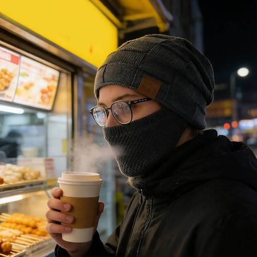Cold Weather Balaclava Ski Mask Fleece Lined Winter Warm Hat for Men Women (Beige) - image 5