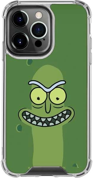 Skinit Clear Phone Case Compatible with iPhone 15 Pro - Officially Licensed Adult Swim Rick and Morty Pickle Rick Design