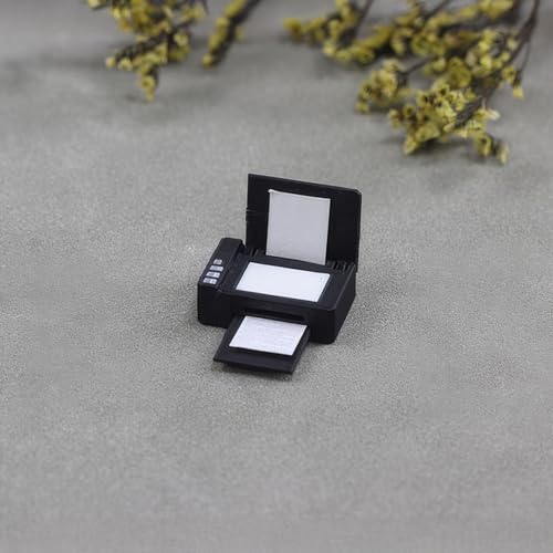 Miniature Printer (Choice of Black/Grey): 1:12 Scale Model for Dollhouse Office, Study, Modern...