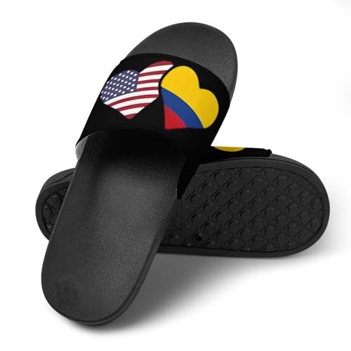 U.S. Colombia Flag Heart House Sandals Non-Slip Bathroom Slippers Beach Summer Shoes for Men Women4