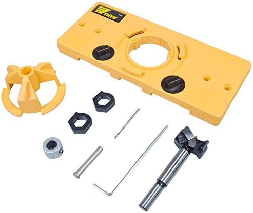 Hinge Drilling Jig, 35mm Forstner Bit Woodworking Tool Drill Bits Hole Boring Jig Cup Style Concealed Hinge Jig Drill Guide Set Door Hole Template