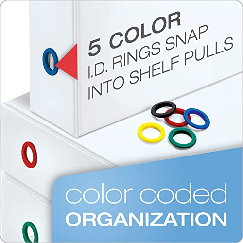 Cardinal 3 Ring Binder, 3 Inch Freestand Binder With Magnetic Cover Flap, Shelf Pull And 5 Color-Coded Rings, One-Touch Easy Open Locking Slant-D Rings, Holds 650 Sheets, White #TOP2