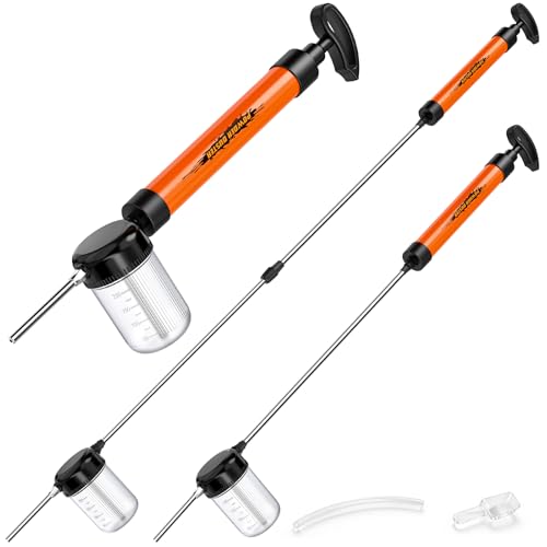 Diatomaceous Earth Powder Duster with Adjustable 4FT Rod Adjustable Output Pump 250ml Large Capacity Tank & Clog-Free Design Powder Dispenser for Indoor/Outdoor Gardening (Orange)