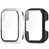 Chofit Schutzhüllen kompatibel mit Tensky ID208BT/ENOMIR ID208BT/AGPTEK LW31/Veryfit ID207 ID208BT Bildschirmschutzfolie, PC-Schutzhülle mit HD-Hartglasfolie (schwarz + transparent)