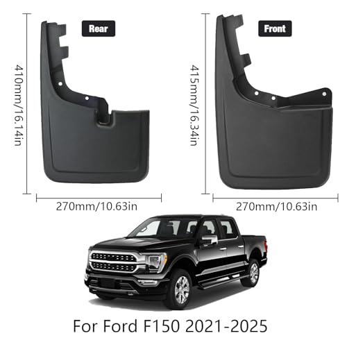 Image of XUKEY 4PCS Mud Flaps Splash Guard for Ford F150 2025 2024 2023 2022 2021 Mudguards Mudflaps Fender Tire Protector Rear Front Car Accessories Replacement