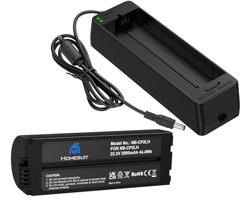 Homesuit NB CP2L   Batería de 2000 mAh y adaptador de cargador LED para Canon NB CP1L CP2L Canon Selphy CP1500, CP1300, CP1200, CP910, CP900, CP820, CP810, CP800, CP520, CP510, CP500, CP100