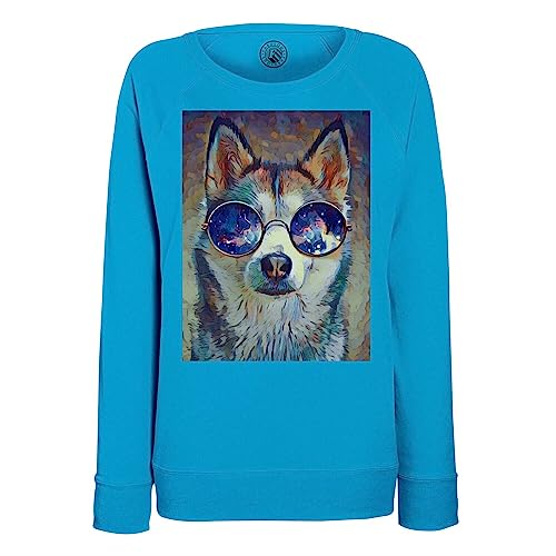 Sweatshirt Husky femme à lunette multicolore pour rompre avec les vêtements ternes