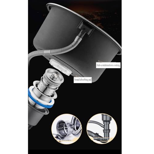 Fregadero individual de acero inoxidable 304 para barra de cocina con desagüe 8