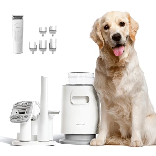Neakasa P0 Tosatrice per cani con aspirazione a Vuoto per Animali Domestici, toelettatura silenziosa per Cani e Gatto Pelo Lungo Professionale, toelettatura Per la depilazione (P0 Pro)