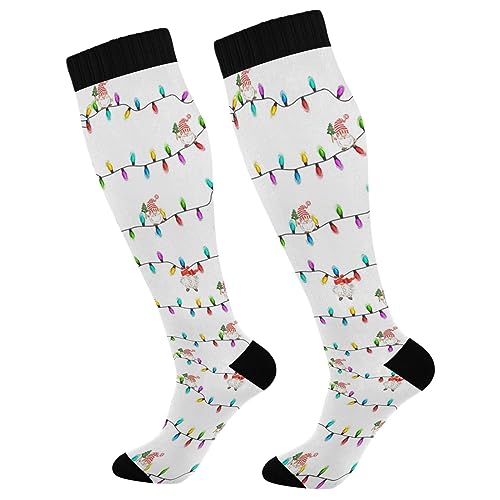 Image of Wusikd Pirate Skulls Compression Socks for Women and Men Circulation Cute Long Socks for Athletic Running 1