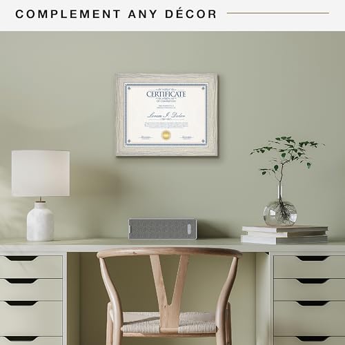 Image of MCS Studio Gallery Picture Frame Gray Woodgrain Engineered Wood, 8.5x11 | Studio Gallery Picture Frame Gray Woodgrain Engineered Wood, Vertical Or Horizontal Hanging Frame, 8.5x11 Inch, 1-Pack